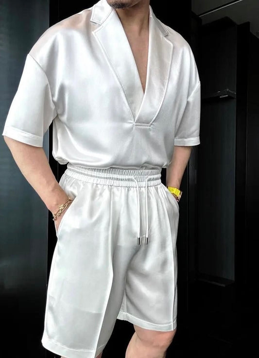 Cool & Confident — The V-Neck Lounge Set for Summer